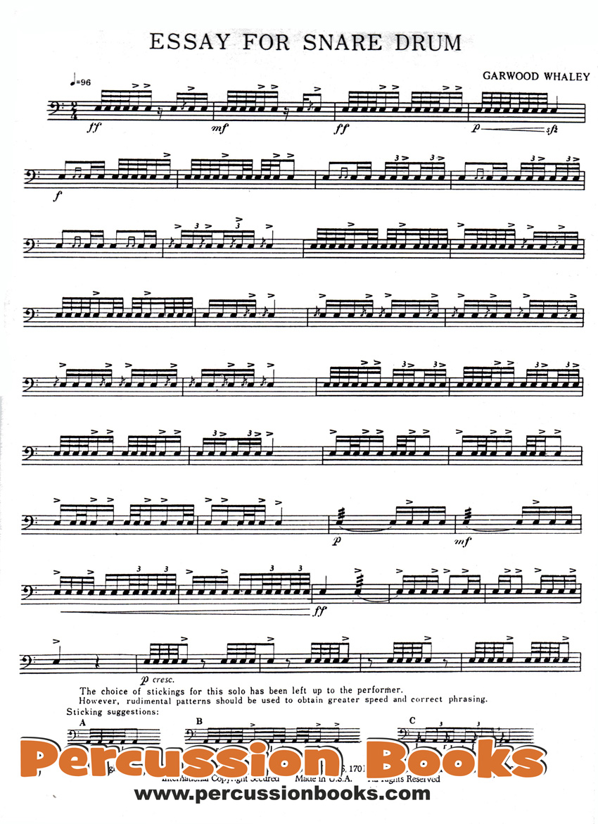Essay for Snare Drum Sample 1
